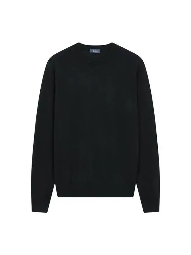 Men s Soft Wool Crew Neck Pullover Black 271502