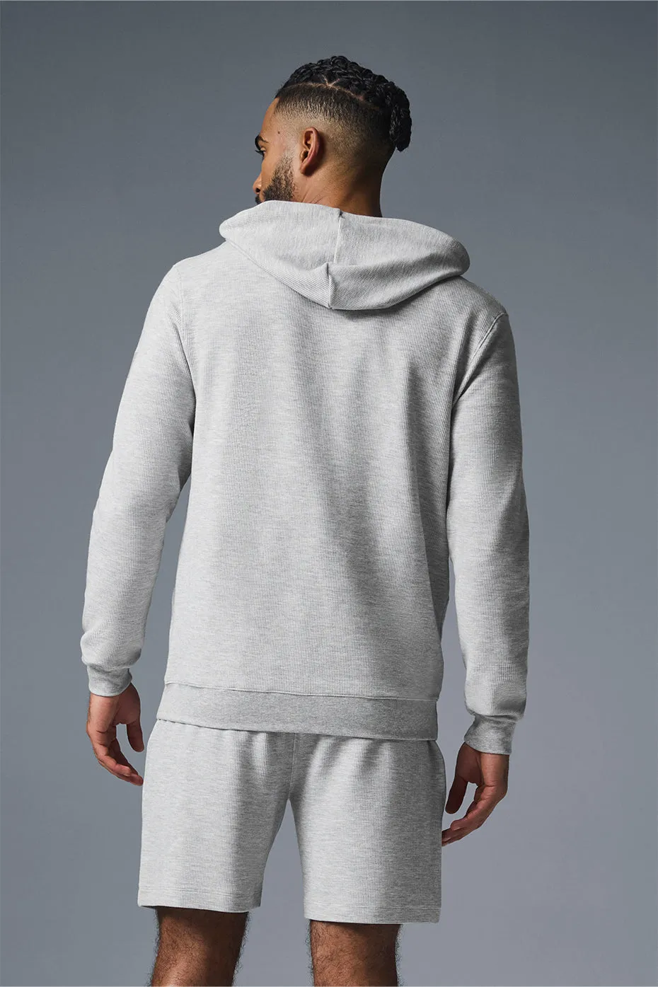 Micro Waffle Fast Break Hoodie - Athletic Heather Grey