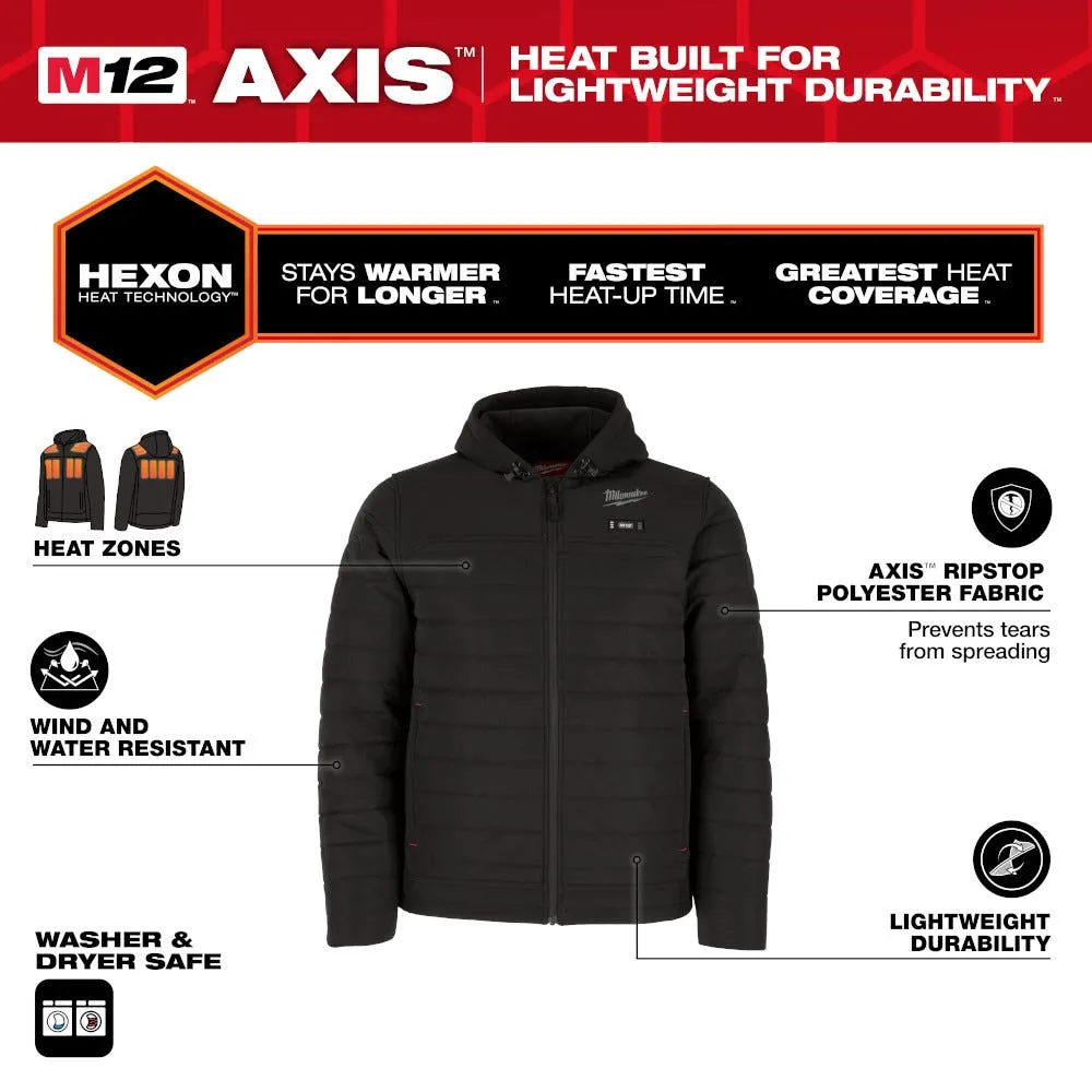 Milwaukee Tools M12 Heated Axis Jacket Black, Kit M102B