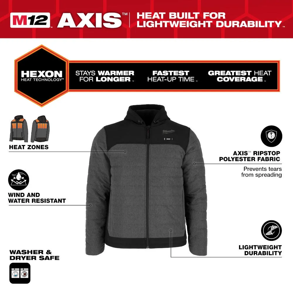 Milwaukee Tools M12 Heated Axis Jacket Grey, Kit M102G