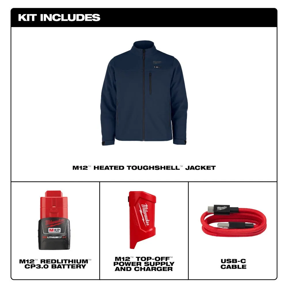 Milwaukee Tools M12 Heated Toughshell Jacket Blue, Kit M100U