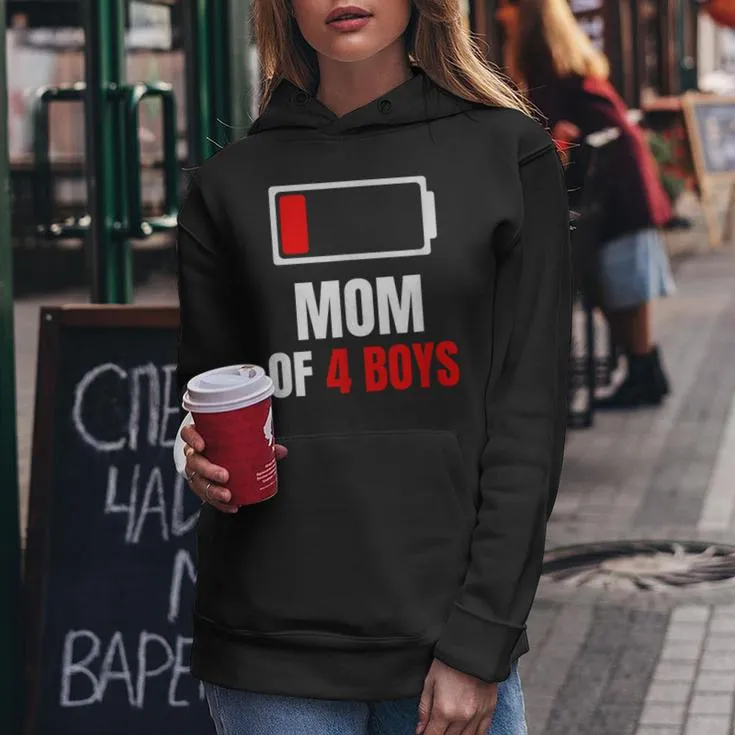 Mom Of 4 Boys Son For Women Hoodie