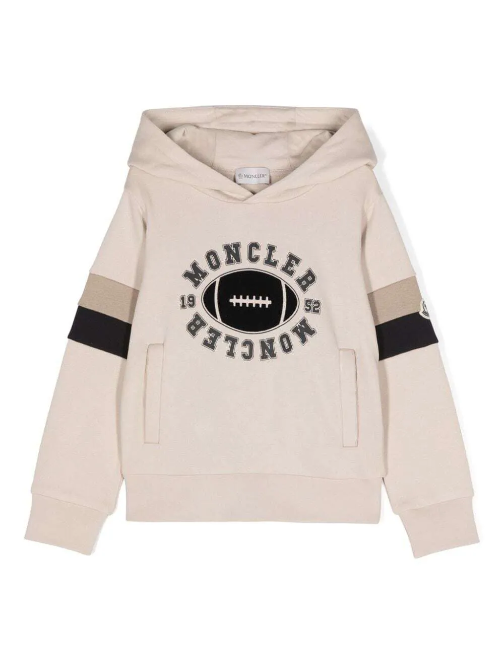 Moncler Enfant logo-print cotton hoodie - Neutrals