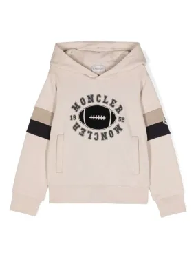 Moncler Enfant logo-print cotton hoodie - Neutrals