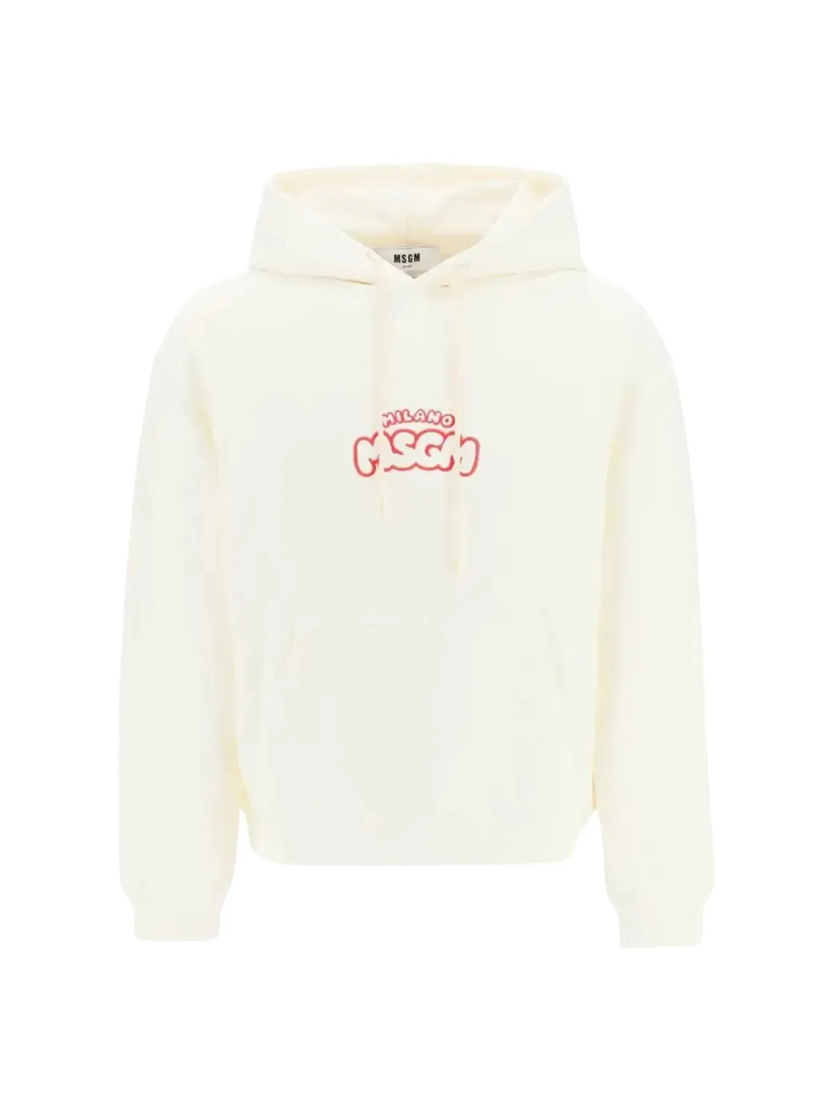 Msgm Hoodie Felpa Logo Milano Red-Off White