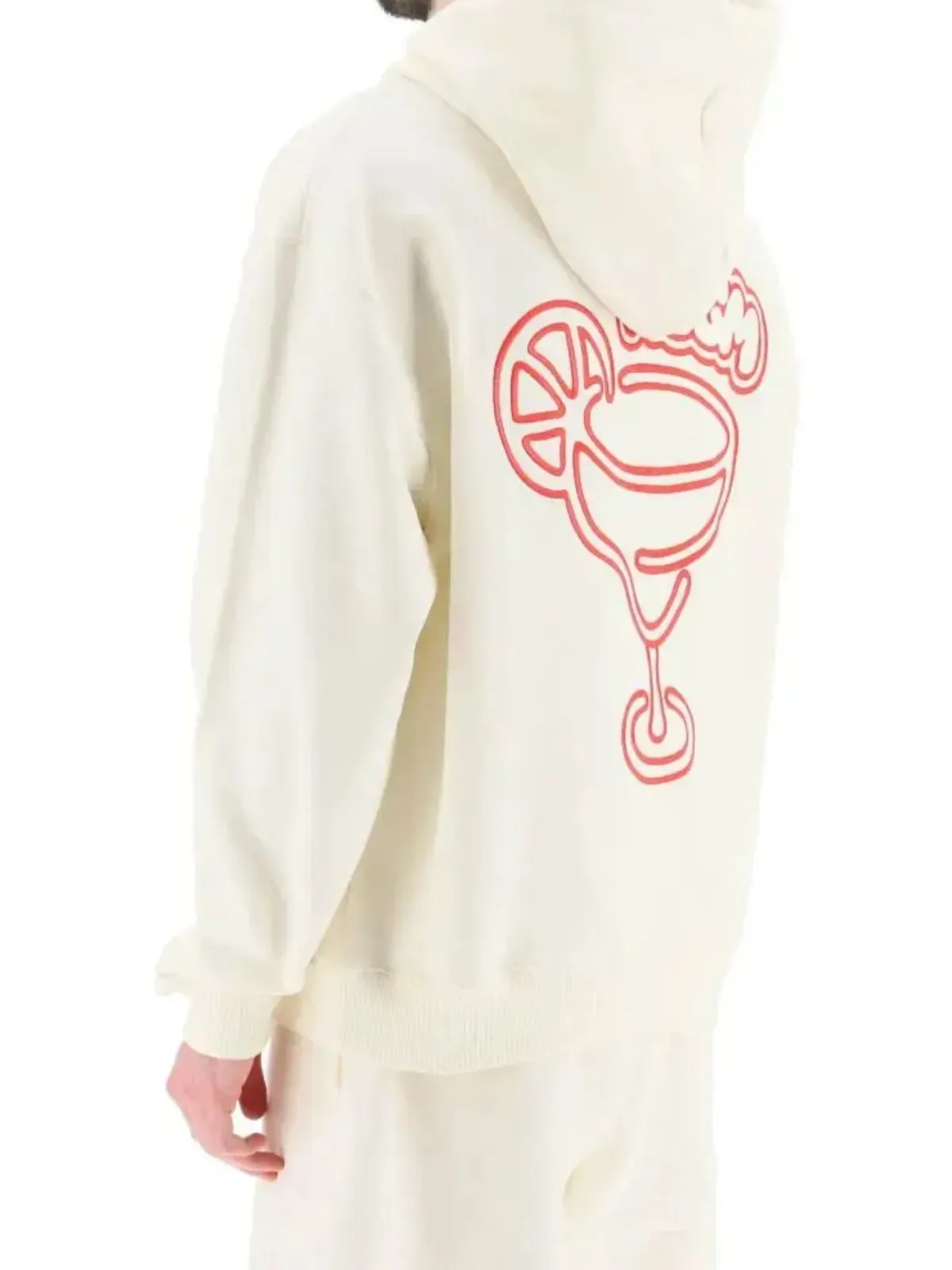 Msgm Hoodie Felpa Logo Milano Red-Off White