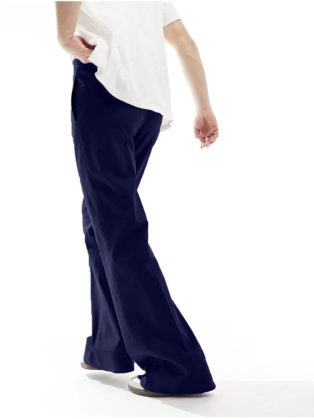 Navy Highwaisted Bell Bottom Trousers