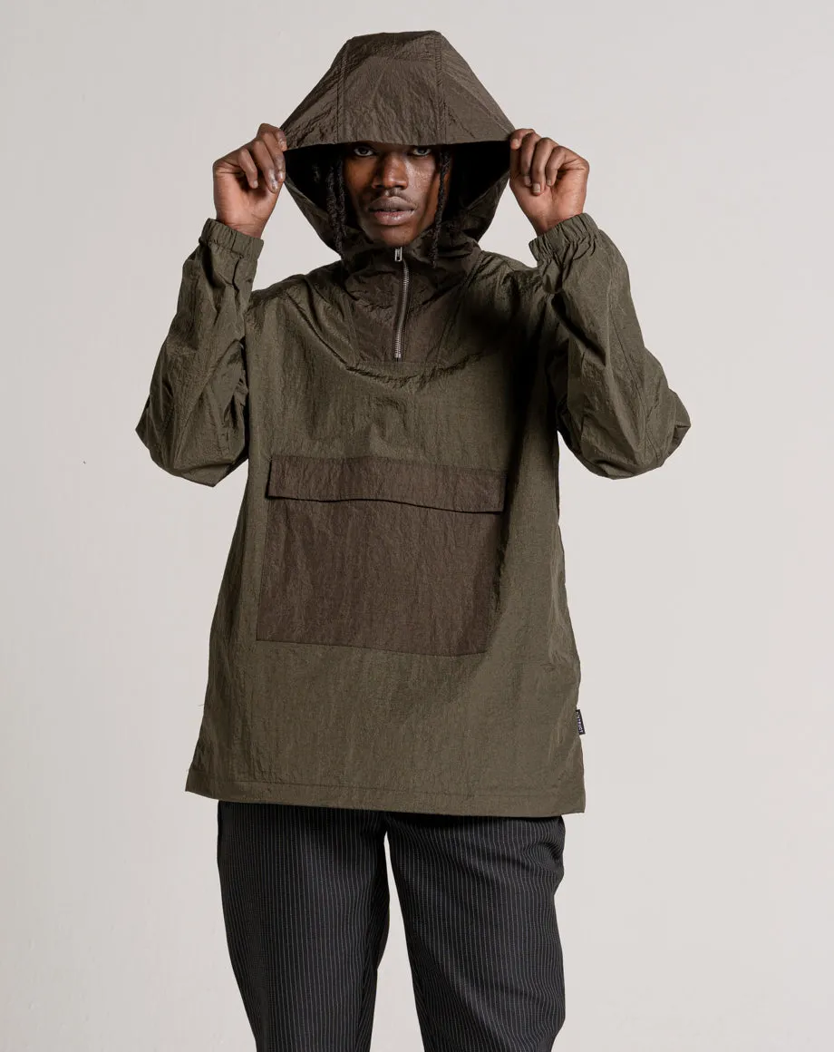 NELLY MEN'S HOODED OVERHEAD JACKET | KHAKI