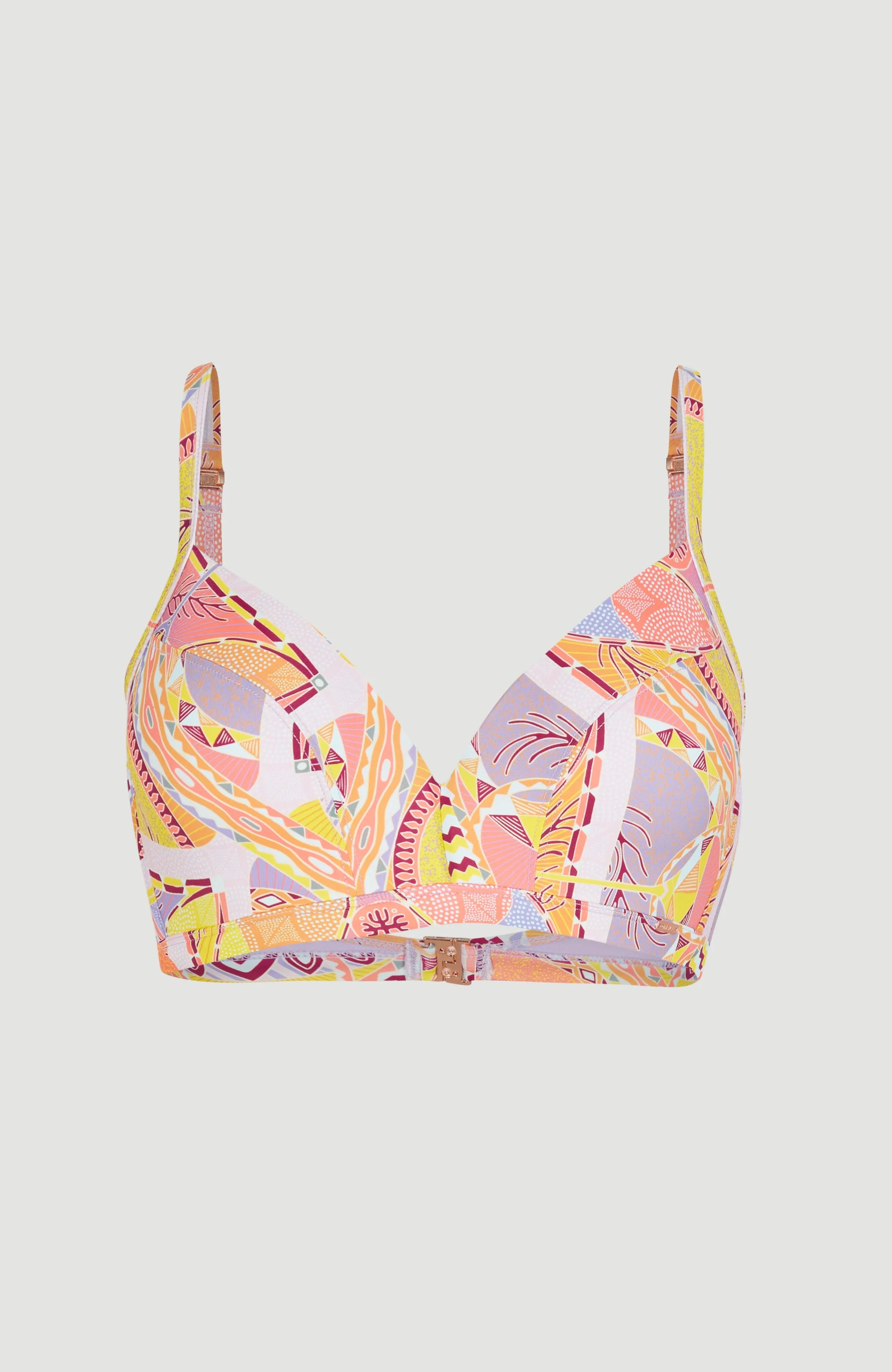 Panama Mould Wire Bra Bikini Top | Yellow Scarf Print