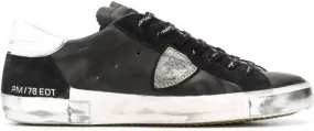 Philippe Model Paris distressed low-top sneakers Black