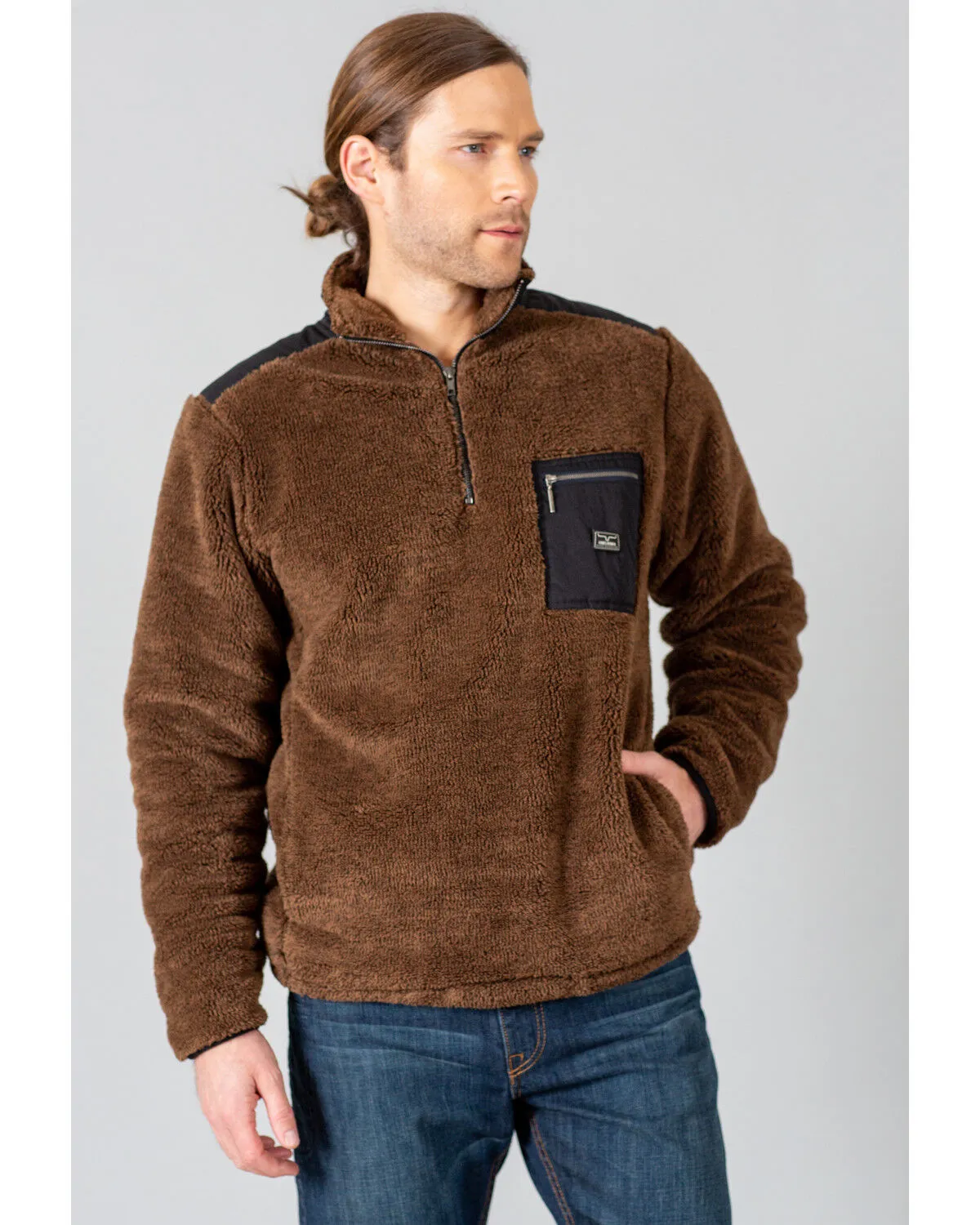 Product Name:  Kimes Ranch Men's Brown Whiskey Fleece 1/4 Zip Pullover