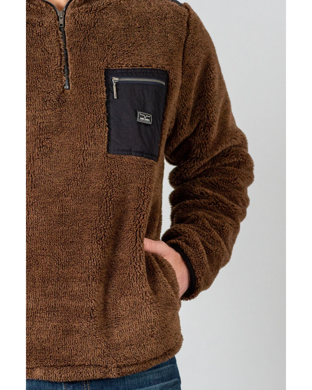 Product Name:  Kimes Ranch Men's Brown Whiskey Fleece 1/4 Zip Pullover