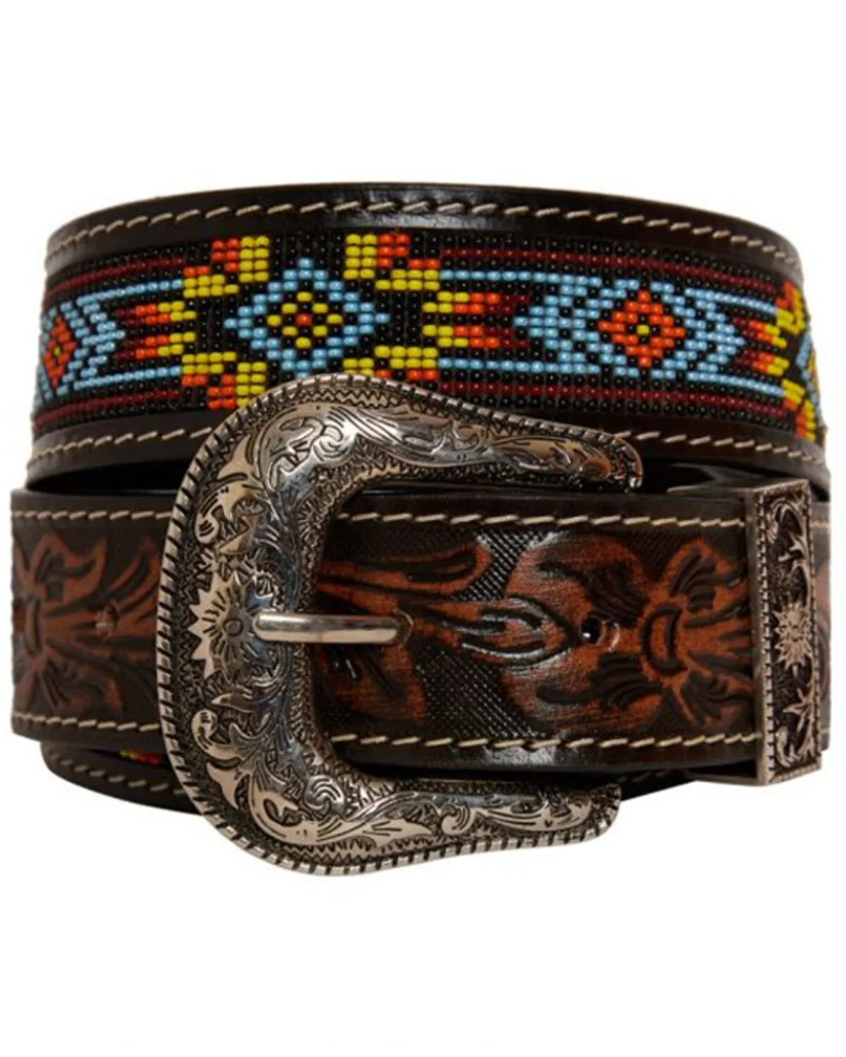 Product Name:  Myra Bag Women's Polychrome Southwestern Hand-Tooled Leather Belt