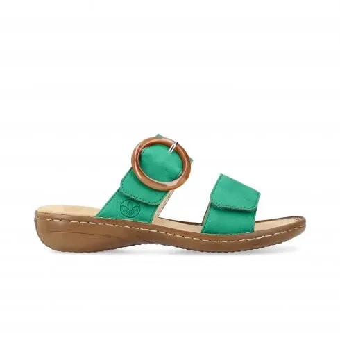 Rieker 60894-52 | Green | Womens Adjustable Mule Sandals