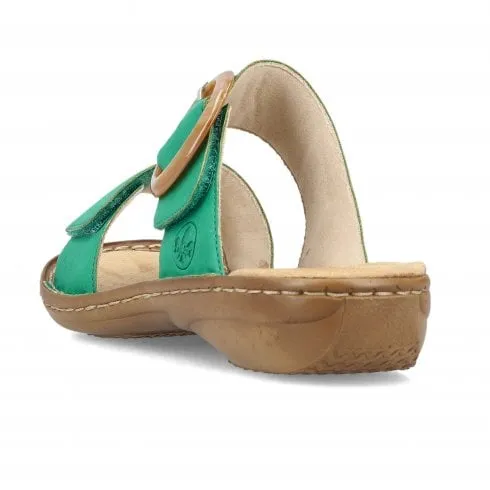 Rieker 60894-52 | Green | Womens Adjustable Mule Sandals