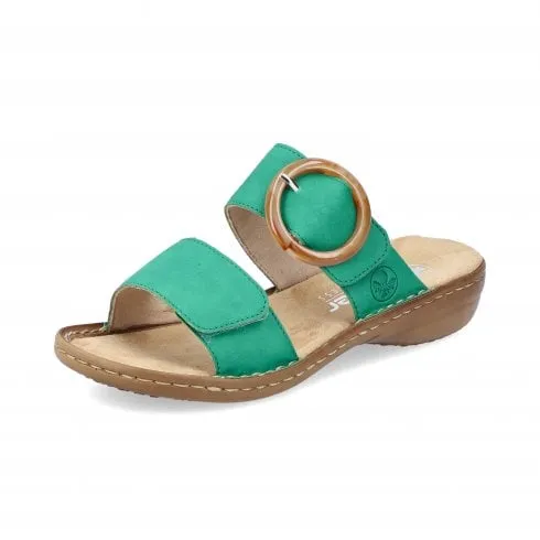 Rieker 60894-52 | Green | Womens Adjustable Mule Sandals