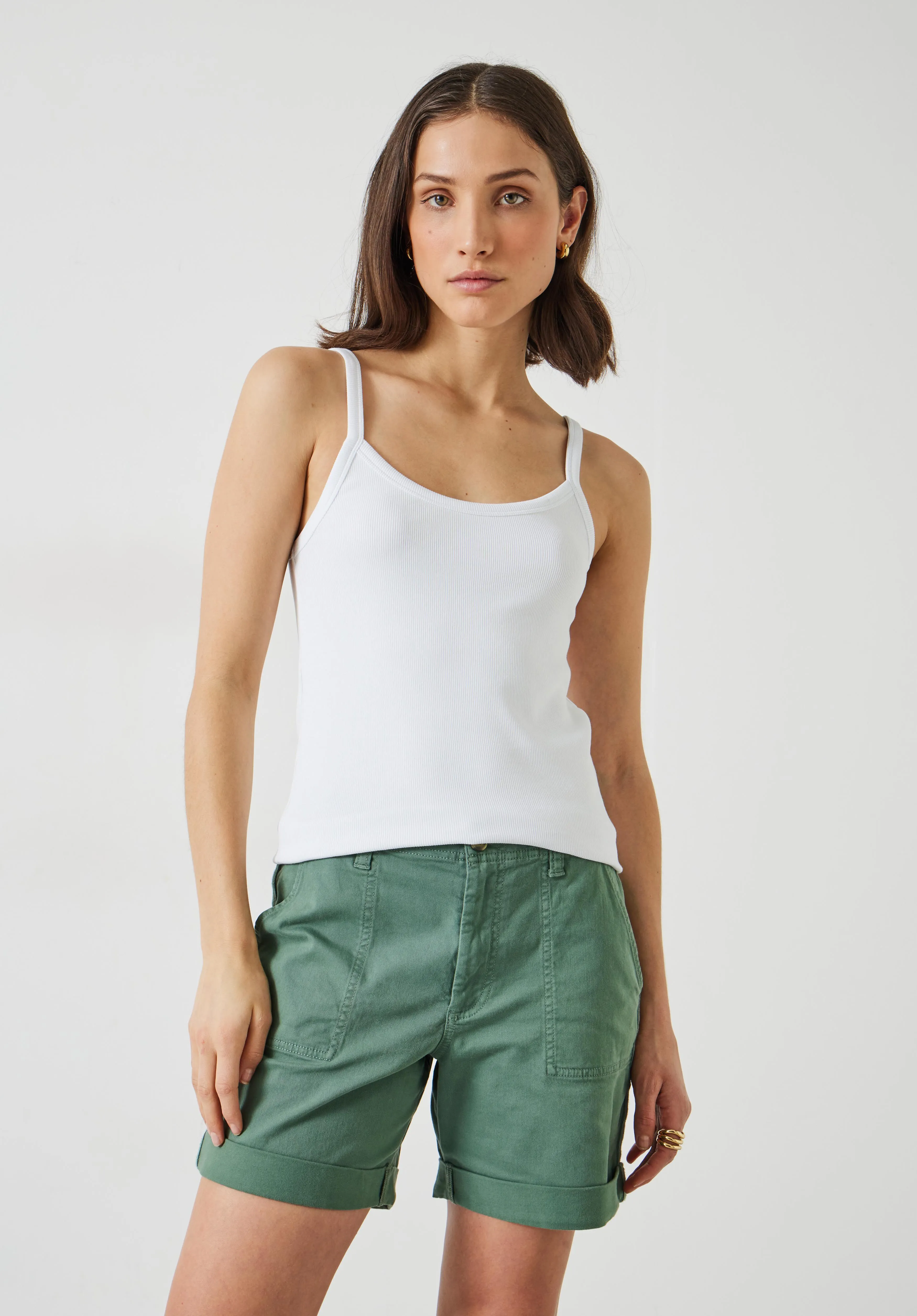 Shauna Thin Strap Ribbed Vest