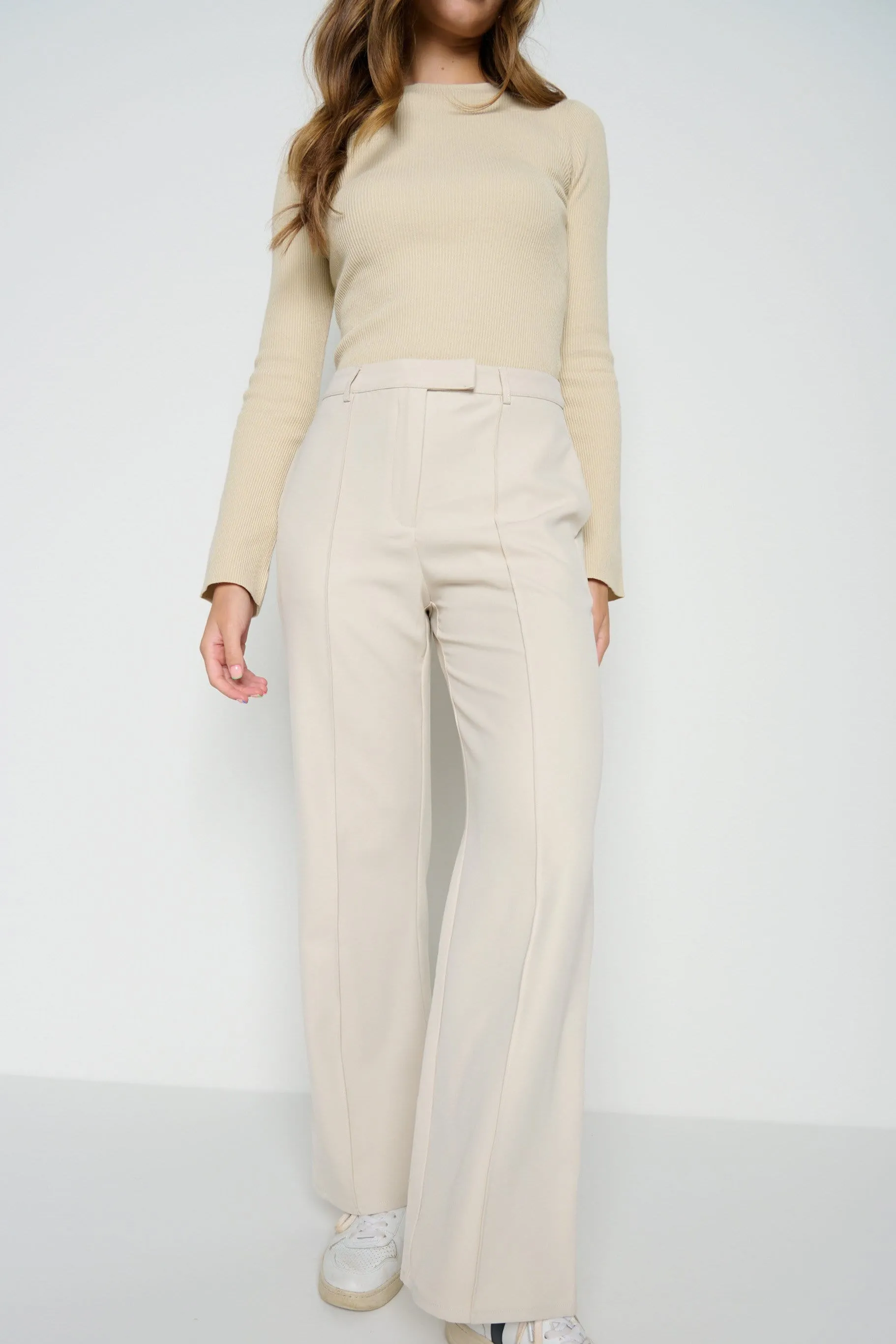 Sky Straight Leg Trousers - Stone