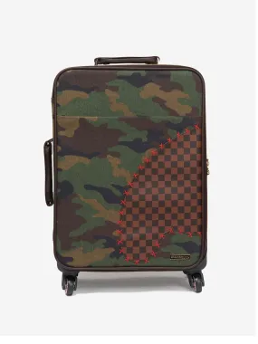 Sprayground Kids Camo Shark Shape Check Soft Luggage in Brown