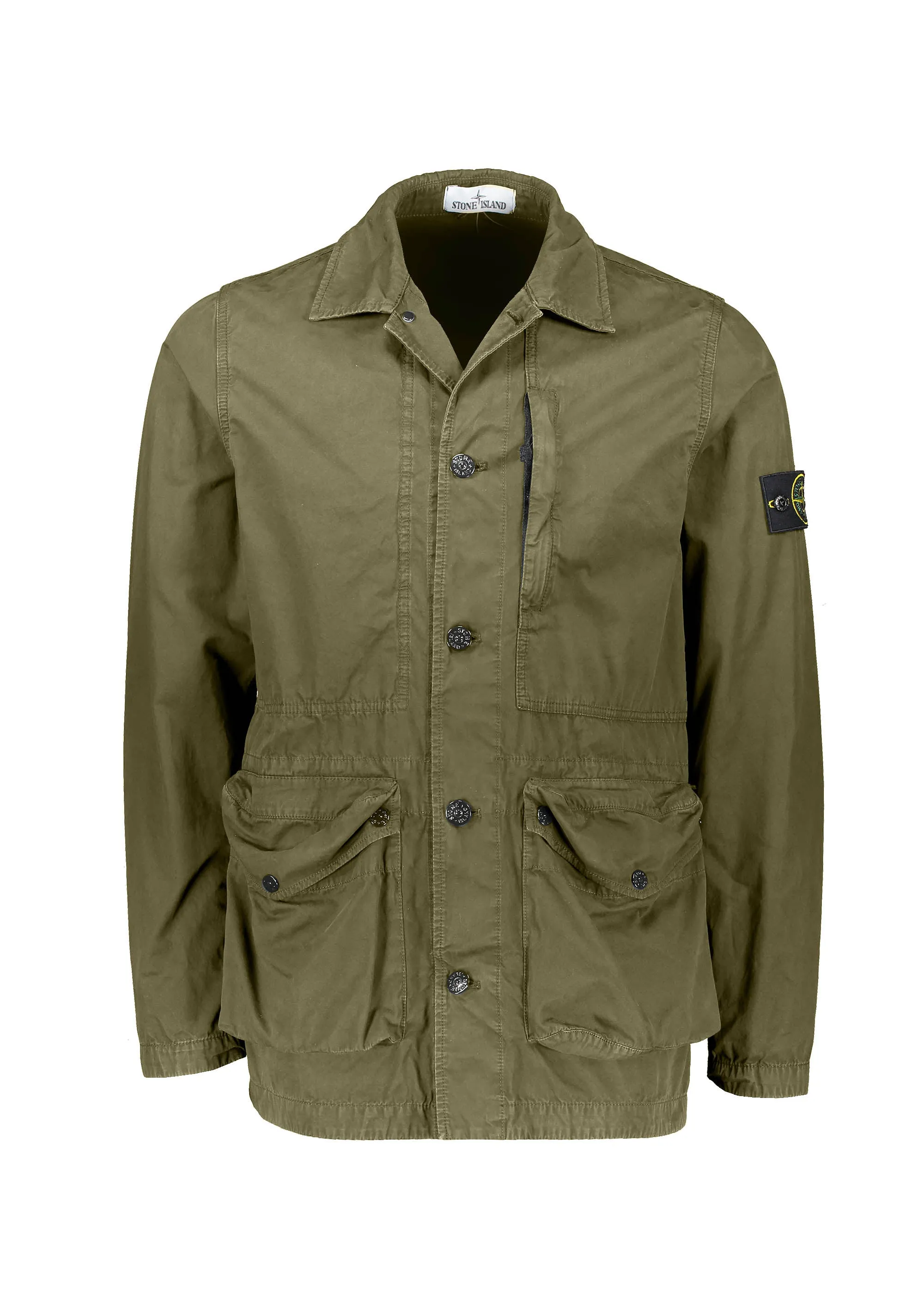 Stone Island Cotton Canva Jacket - Open Green