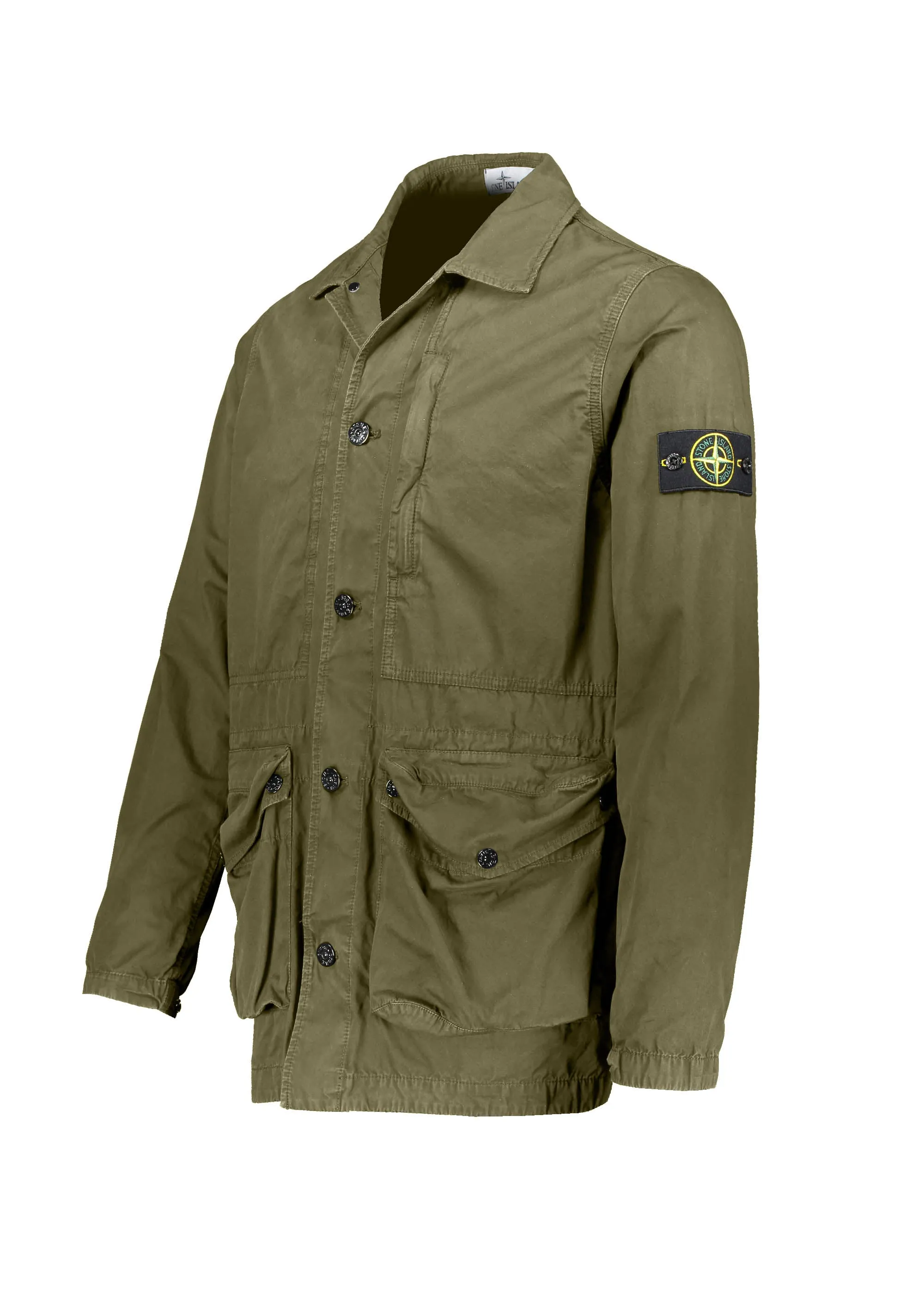 Stone Island Cotton Canva Jacket - Open Green