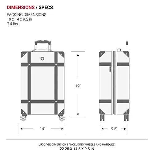 SwissGear 7739 Trunk, Hardside Spinner Luggage (Blush, Carry-On 19-Inch)