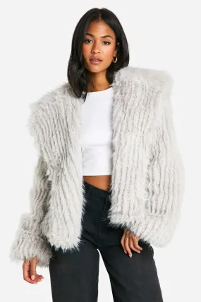 Tall Oversized Collared Faux Fur Jacket