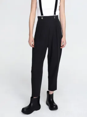 Tapered Tailored Trousers with Suspenders