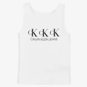 Teen White Logo Vest Top