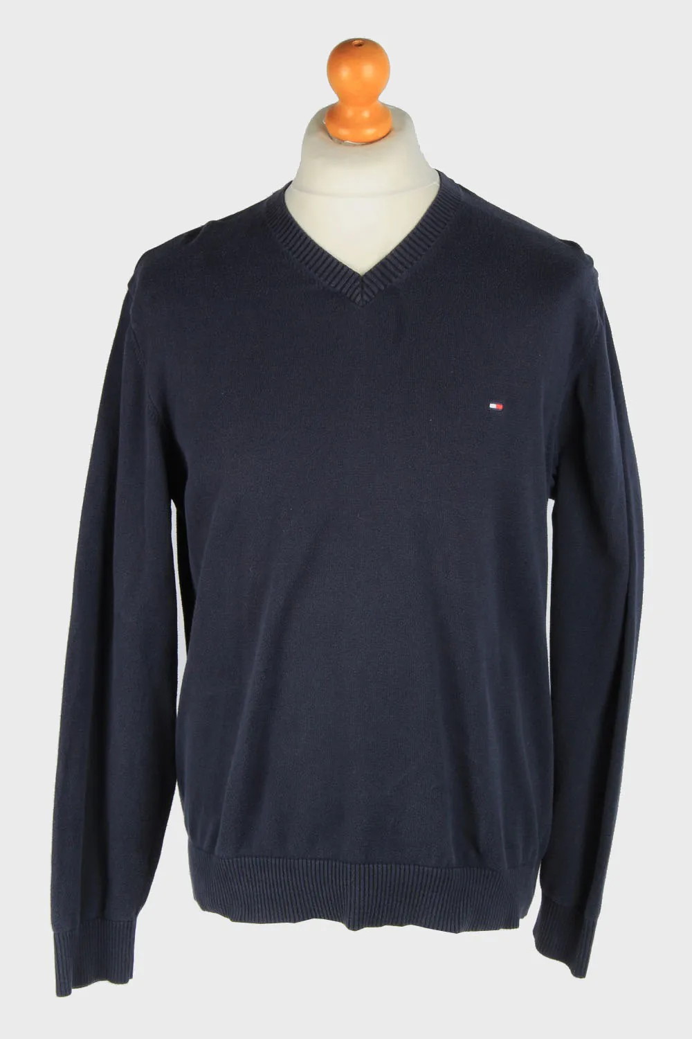 Tommy Hilfiger V Neck Jumper Pullover 90s Navy L - Pepper Tree London