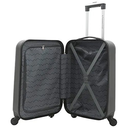 Travelers Club Cosmo Hardside Spinner Luggage, Black, Carry-On 20-Inch