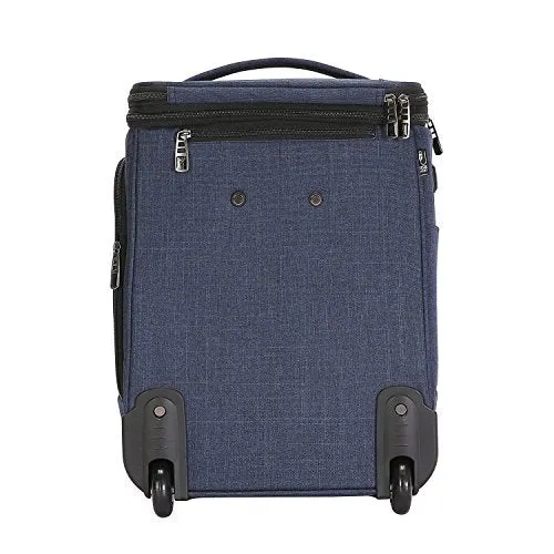 Travelers Club Top Expandable +50% Capacity Luggage with USB Port, Navy Blue, 17