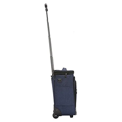 Travelers Club Top Expandable +50% Capacity Luggage with USB Port, Navy Blue, 17