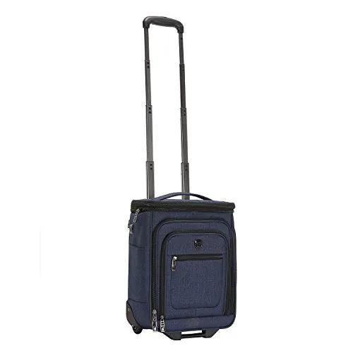 Travelers Club Top Expandable +50% Capacity Luggage with USB Port, Navy Blue, 17