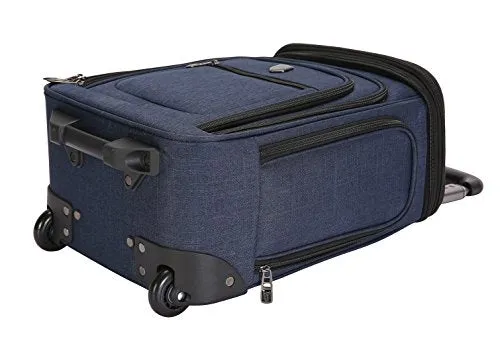 Travelers Club Top Expandable +50% Capacity Luggage with USB Port, Navy Blue, 17