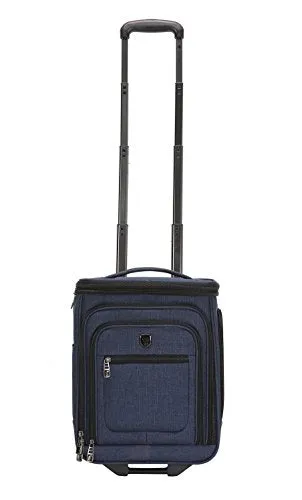 Travelers Club Top Expandable +50% Capacity Luggage with USB Port, Navy Blue, 17