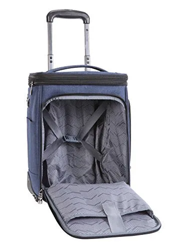 Travelers Club Top Expandable +50% Capacity Luggage with USB Port, Navy Blue, 17