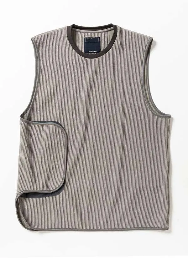 Uneven Fabric Conditioning Vest - Gray