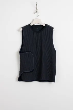 Uneven Fabric Conditioning Vest Navy