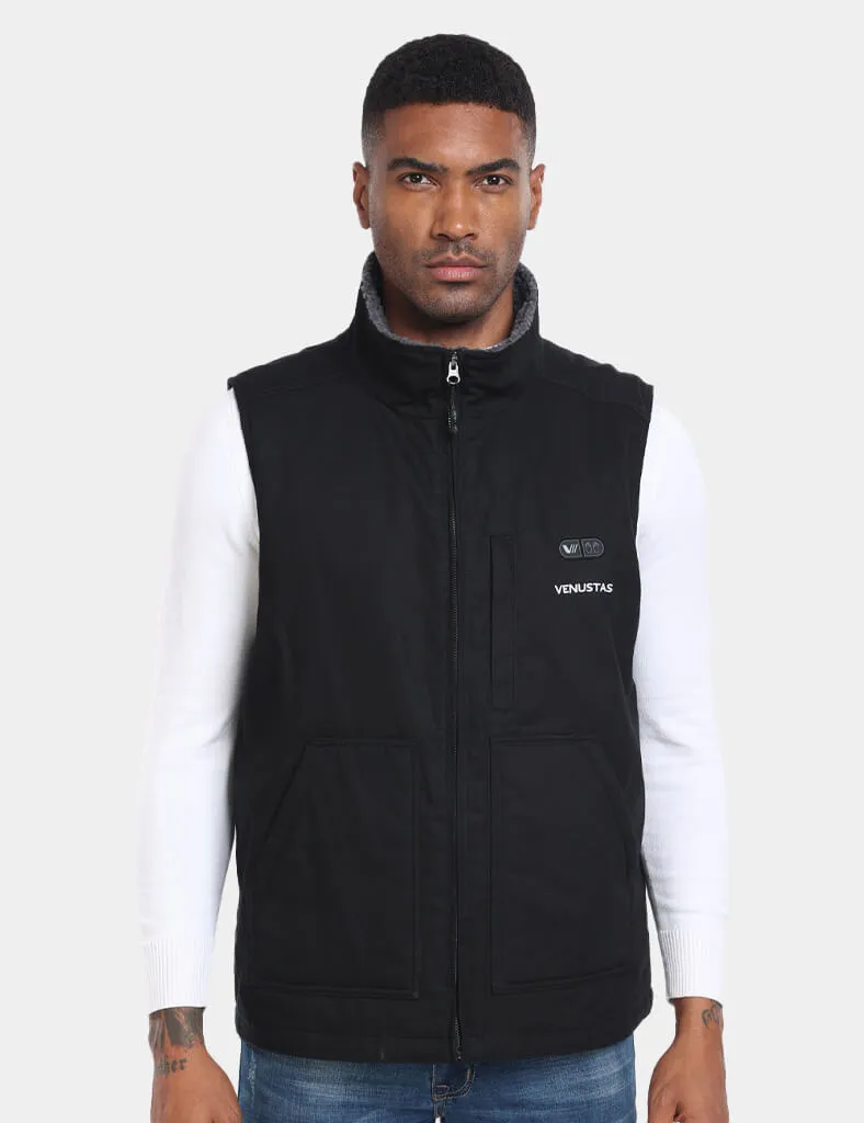 [Upgraded] Men’s Heated Canvas Vest 12V with Dual Control