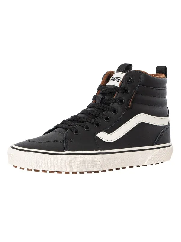 Vans Filmore Hi Leather Trainers - Black/Marshmallow