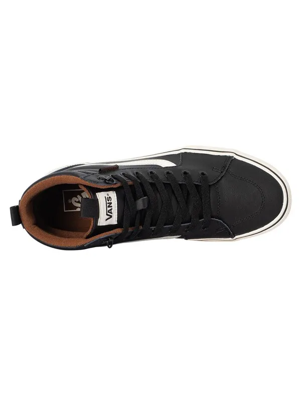 Vans Filmore Hi Leather Trainers - Black/Marshmallow