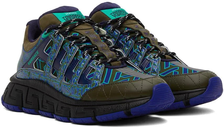 Versace Blue & Green Trigreca Sneakers