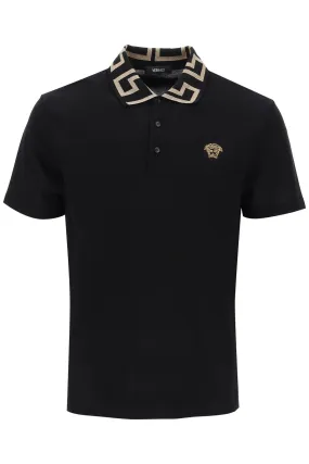 Versace polo shirt with greca collar