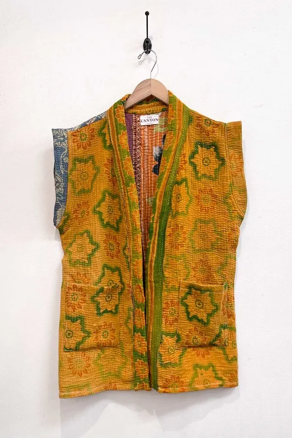 Vintage Kantha Vest - Changing Seasons