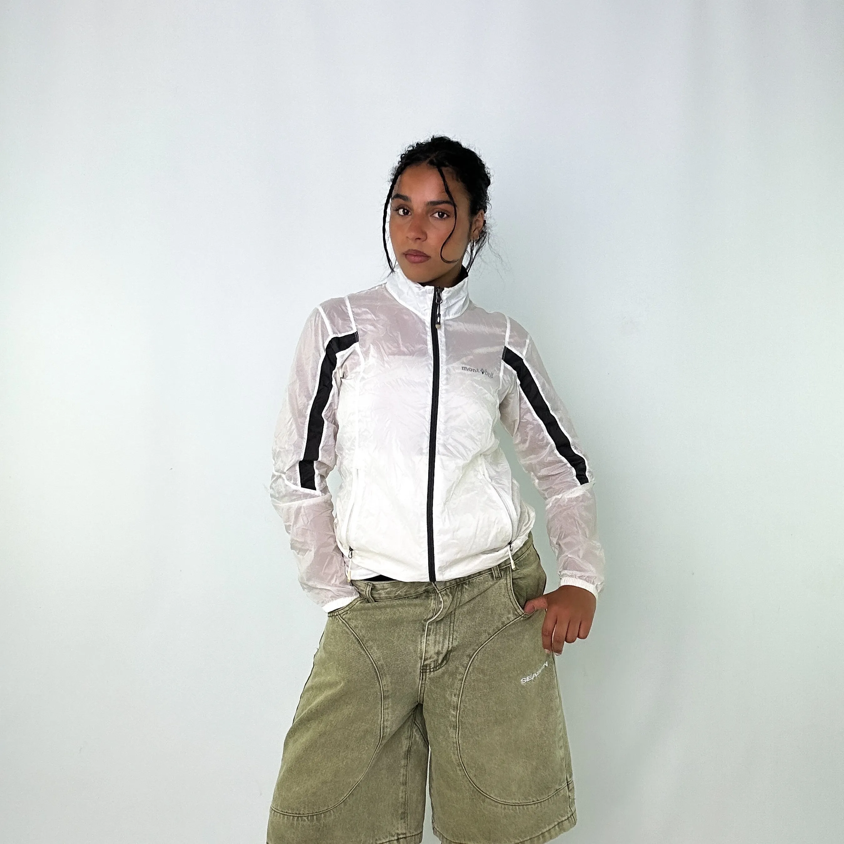 White 90s Montbell Light Rain Jacket (M)