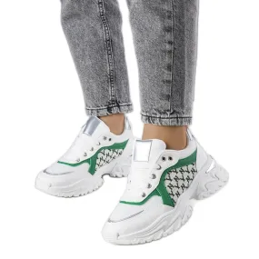 White and green women's sneakers from Florival