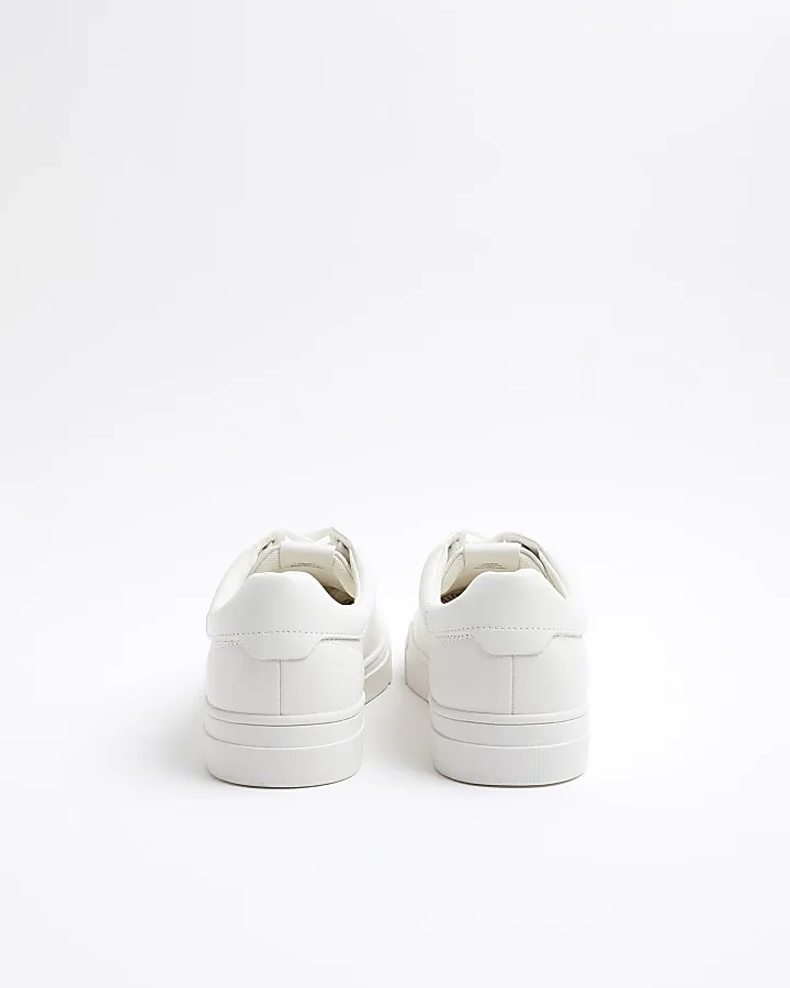 White lace up trainers