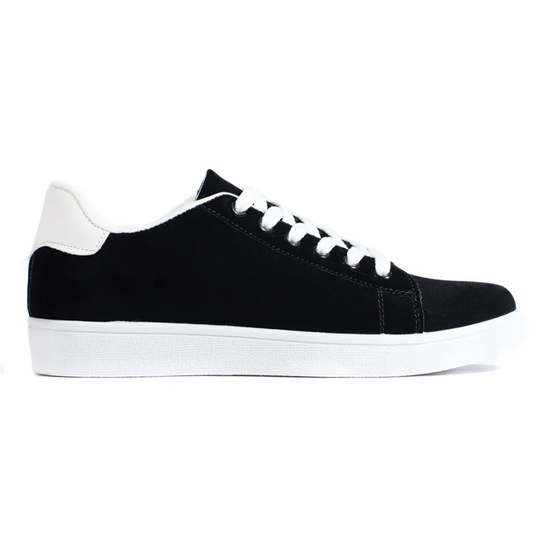 Women's black suede sneakers