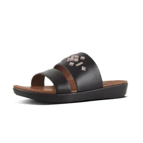 Women's Delta Leather Slide Sandals - Crystal - Black - 7